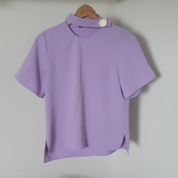 Zara purple short sleeve blouse - Picture 1 of 4
